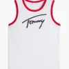 Canotta per bambini con logo Tommy in stile script Canotta per bambini con logo Tommy in stile script