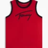 Canotta per bambini con logo Tommy in stile script Canotta per bambini con logo Tommy in stile script