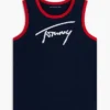 Canotta per bambini con logo Tommy in stile script Canotta per bambini con logo Tommy in stile script