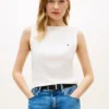 Canotta slim fit a scollo barchetta in maglia a costine Canotta slim fit a scollo barchetta in maglia a costine