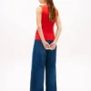 Canotta slim fit a scollo barchetta in maglia a costine Canotta slim fit a scollo barchetta in maglia a costine