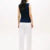 Canotta slim fit a scollo barchetta in maglia a costine Canotta slim fit a scollo barchetta in maglia a costine