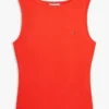 Canotta slim fit a scollo barchetta in maglia a costine Canotta slim fit a scollo barchetta in maglia a costine