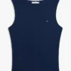 Canotta slim fit a scollo barchetta in maglia a costine Canotta slim fit a scollo barchetta in maglia a costine