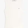 Canotta slim fit a scollo barchetta in maglia a costine Canotta slim fit a scollo barchetta in maglia a costine