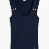Canotta slim fit in stile nautico con bottoni dorati