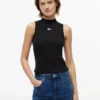 Canotta Tommy Jeans a collo alto e vestibilità slim