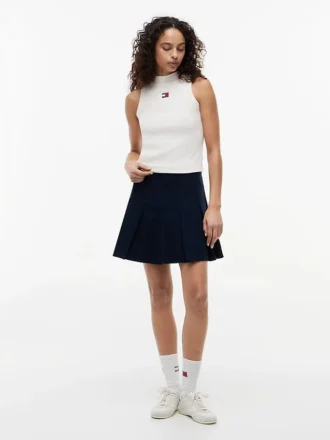 Canotta Tommy Jeans a collo alto e vestibilità slim
