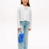 Cardigan a maglia traforata per bambina Cardigan a maglia traforata per bambina