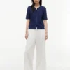 Cardigan a maniche corte in maglia mista Cardigan a maniche corte in maglia mista