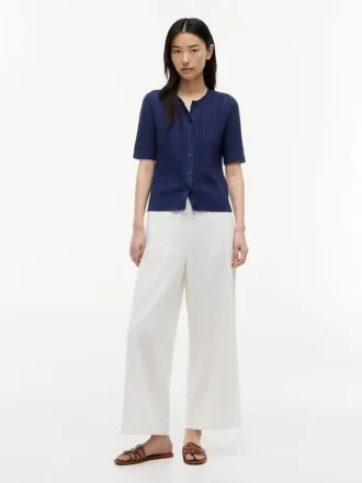 Cardigan a maniche corte in maglia mista