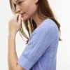 Cardigan a maniche corte in maglia mista Cardigan a maniche corte in maglia mista