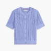 Cardigan a maniche corte in maglia mista Cardigan a maniche corte in maglia mista