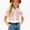 Cardigan a righe a costine per bambini Polo Cardigan a righe a costine per bambini Polo