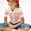 Cardigan a righe a costine per bambini Polo Cardigan a righe a costine per bambini Polo