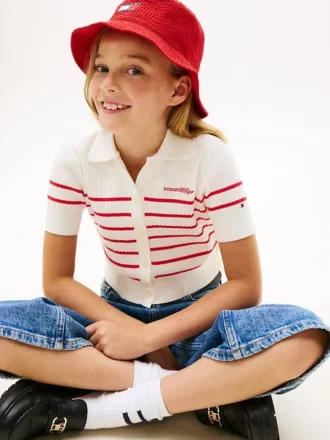 Cardigan a righe a costine per bambini Polo