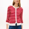 Cardigan a righe con lavorazione a trecce Cardigan a righe con lavorazione a trecce