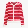 Cardigan a righe con lavorazione a trecce Cardigan a righe con lavorazione a trecce