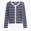 Cardigan a righe con lavorazione a trecce Cardigan a righe con lavorazione a trecce