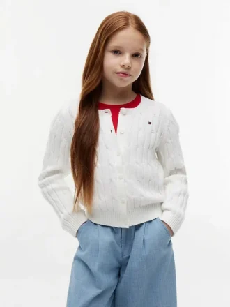 Cardigan a trecce per bambina