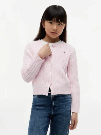 Cardigan a trecce per bambina