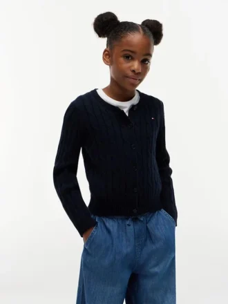 Cardigan a trecce per bambina