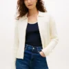 Cardigan con zip a maglia intrecciata e vestibilità squadrata Cardigan con zip a maglia intrecciata e vestibilità squadrata