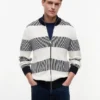 Cardigan con zip a righe