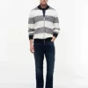 Cardigan con zip a righe