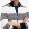 Cardigan con zip a righe