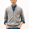 Cardigan da baseball in cotone con zip Cardigan da baseball in cotone con zip