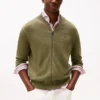 Cardigan da baseball in cotone con zip Cardigan da baseball in cotone con zip