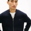 Cardigan da baseball in cotone con zip
