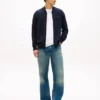 Cardigan da baseball in cotone con zip