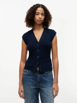 Cardigan gilet a trecce