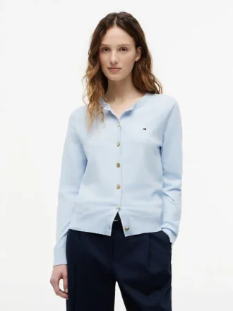 Cardigan in jersey di cotone biologico