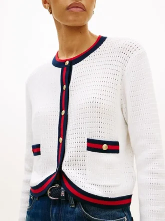 Cardigan in maglia testurizzata con bottoni dorati