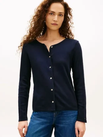 Cardigan T-shirt a maglia traforata