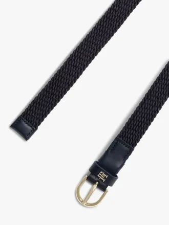 Cintura elastica intrecciata con fibbia arrotondata