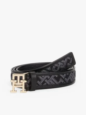 Cintura in jacquard con fibbia monogramma
