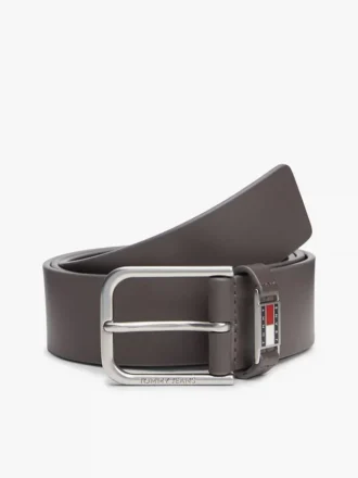 Cintura in pelle con badge smaltato Tommy Jeans Cintura in pelle con badge smaltato Tommy Jeans
