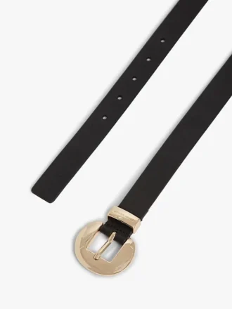 Cintura in pelle con fibbia circolare