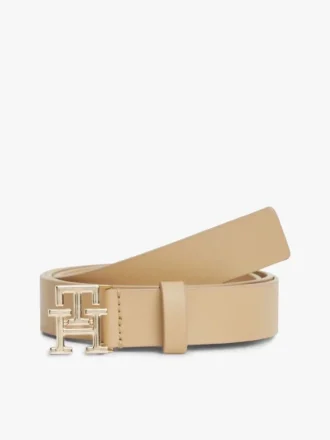 Cintura in pelle con fibbia monogramma