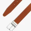 Cintura in pelle con fibbia quadrata reversibile Cintura in pelle con fibbia quadrata reversibile