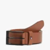 Cintura in pelle con logo bandiera su tutta la superficie Cintura in pelle con logo bandiera su tutta la superficie