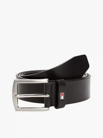 Cintura in pelle con passante con bandiera