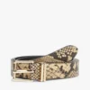 Cintura in pelle con stampa serpente Cintura in pelle con stampa serpente