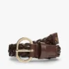 Cintura in pelle intrecciata con fibbia ovale Cintura in pelle intrecciata con fibbia ovale