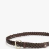 Cintura in pelle intrecciata con fibbia ovale Cintura in pelle intrecciata con fibbia ovale