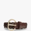 Cintura in pelle intrecciata con fibbia ovale Cintura in pelle intrecciata con fibbia ovale